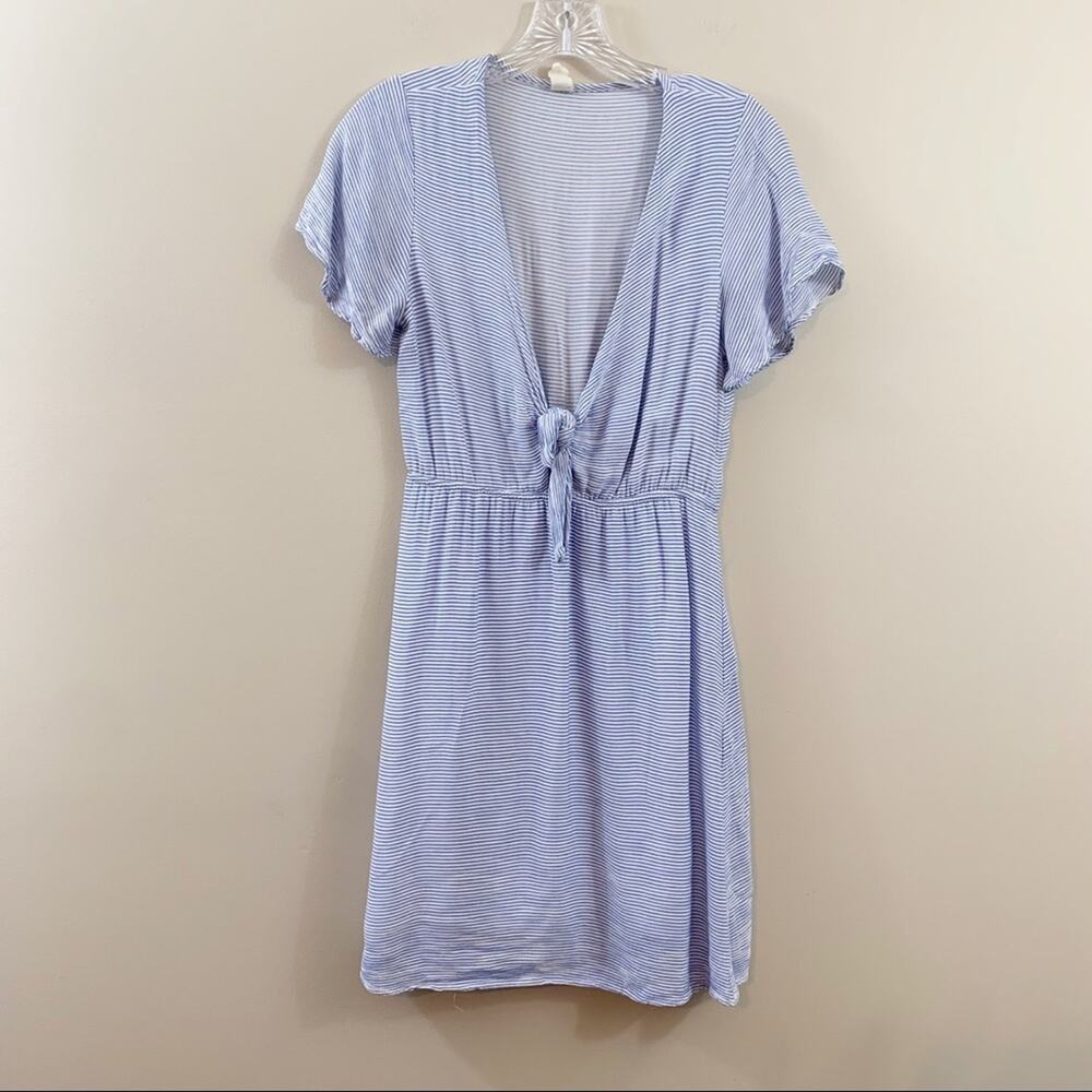 Lazy Sunday By Paper Crane Striped Tie Front Dress